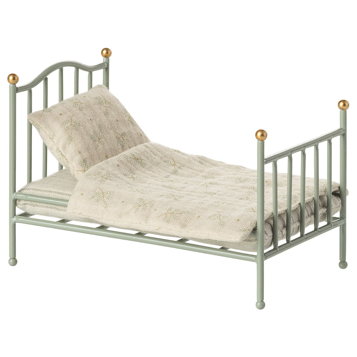 Maileg Vintage Single Bed, Mouse - Mint - I Want That Present