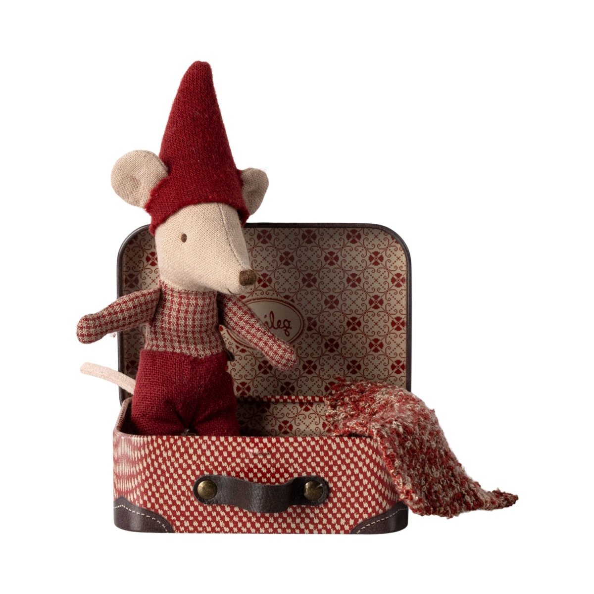 Maileg Christmas Mouse, baby in a suitcase - I Want That Present