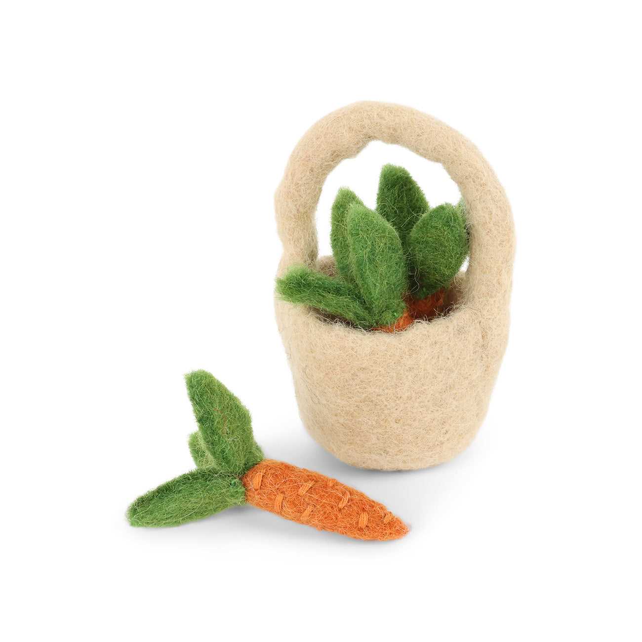 En Gry & Sif Felt Miniature Basket of Carrots - I Want That Present
