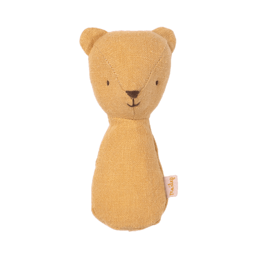 Maileg Lullaby Friends, Teddy Rattle - Dusky Yellow - I Want That Present