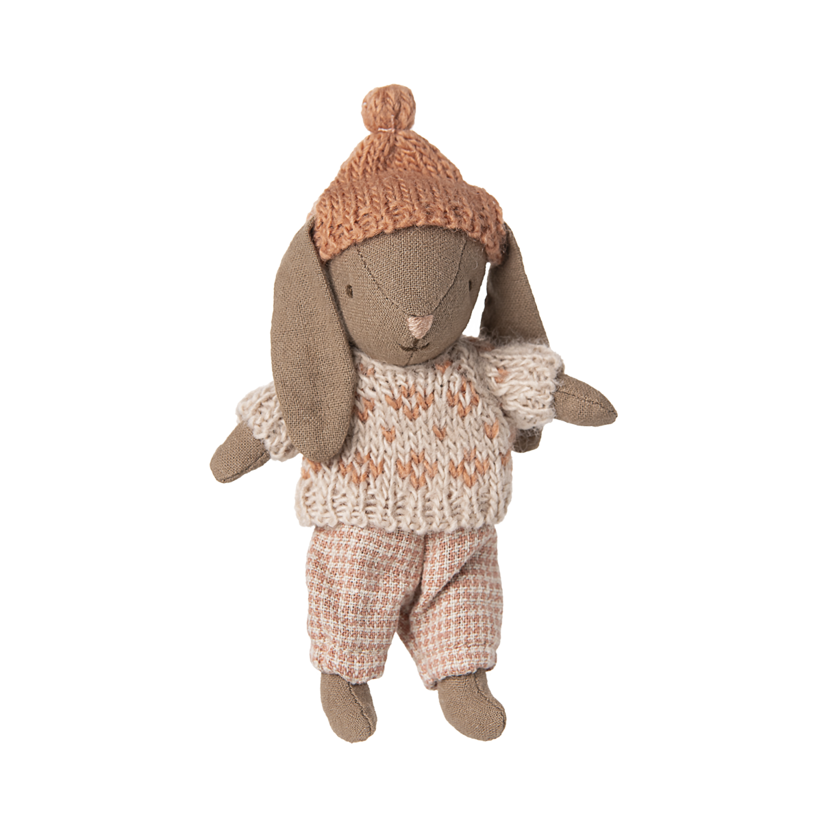 Maileg Winter Bunny, Micro - Brown - Rose