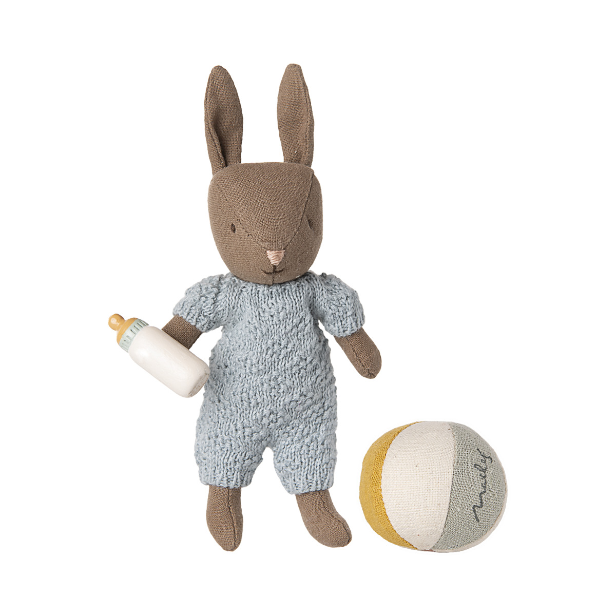 Maileg Rabbit Set, Micro - Brown - Blue