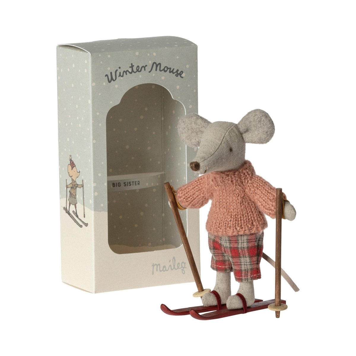 Maileg Winter Ski Mouse, Big Sister - I Want That Present