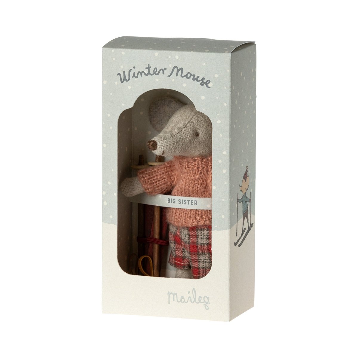 Maileg Winter Ski Mouse, Big Sister - I Want That Present