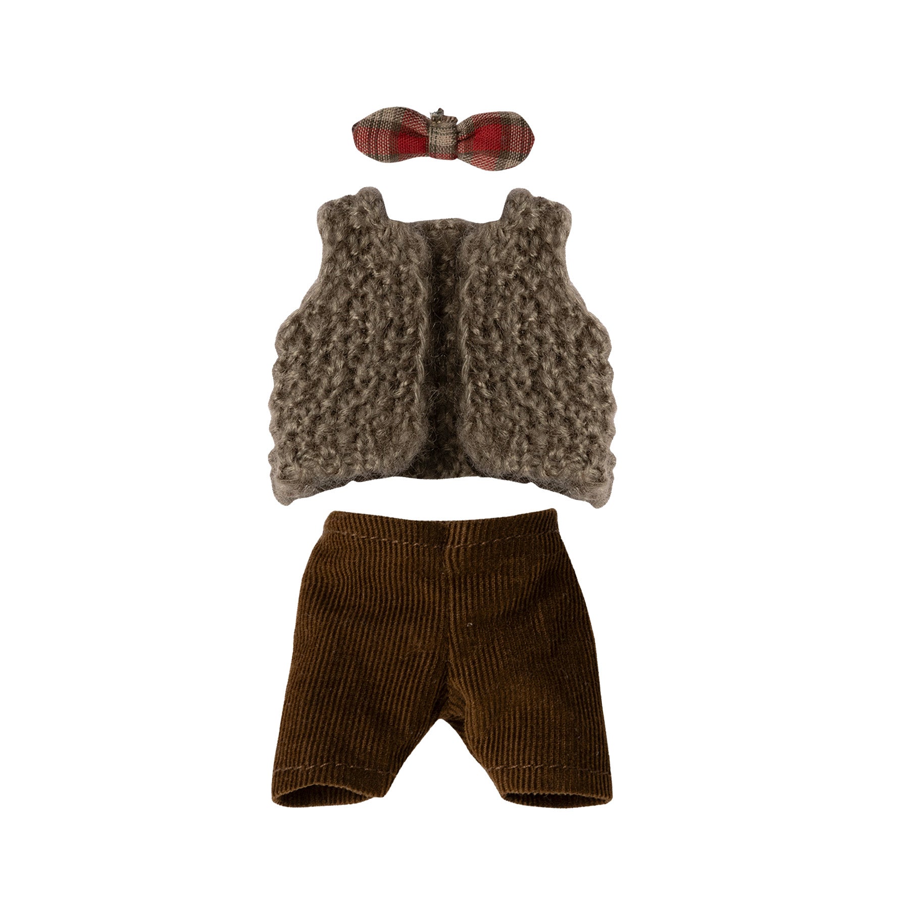 maileg grandpa clothes - trousers, vest and bow tie