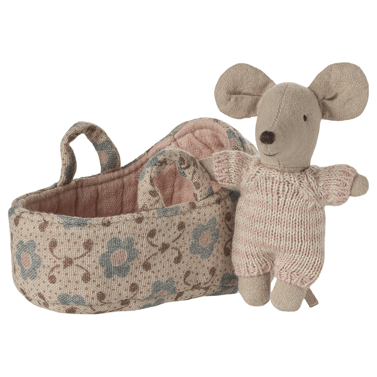 Baby Mouse in Carry Cot - Rose - I Want That Present