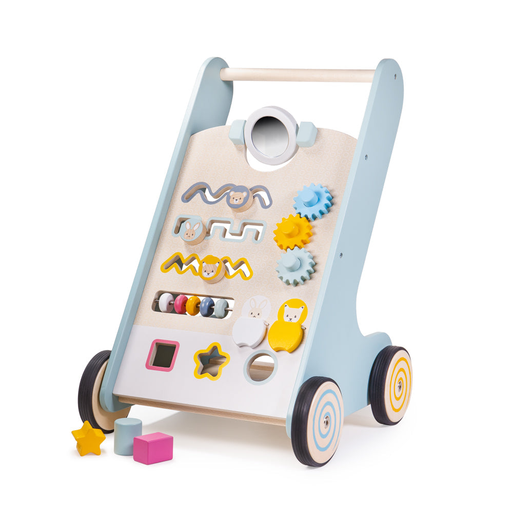bigjigs baby walker in muted pastel colours