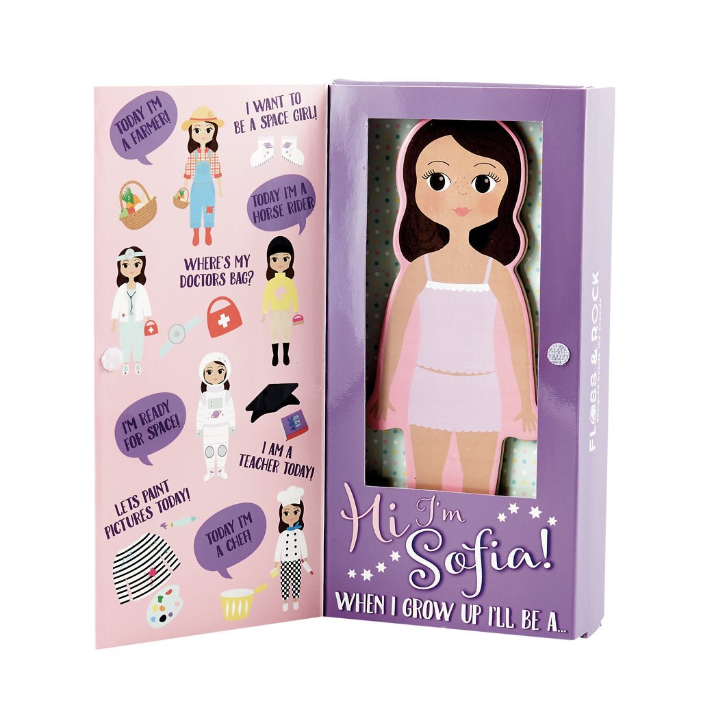Wooden Magnetic Dress Up Doll - Sofia - I Want That Present