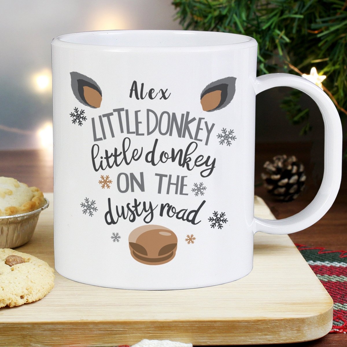 Personalised Little Donkey Plastic Mug - I Want That Present