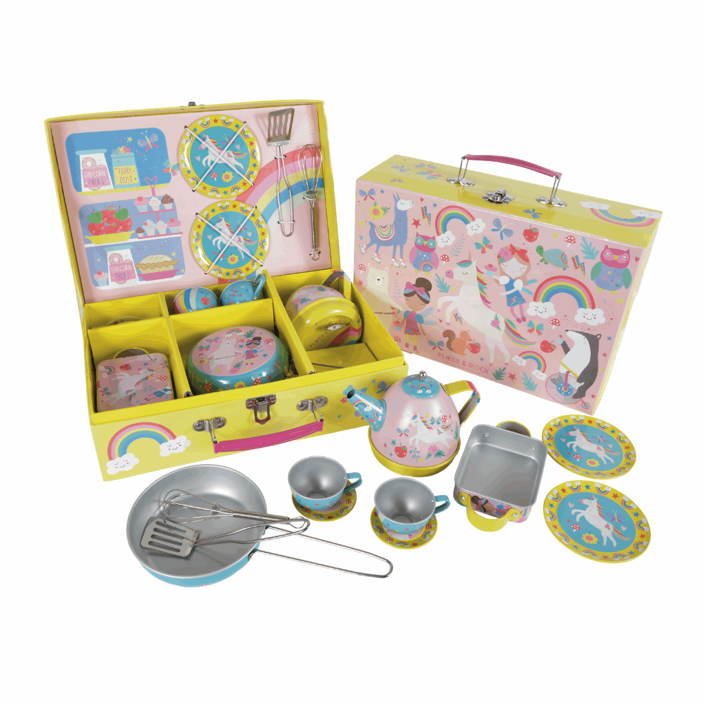 Rainbow kitchen set in a colourful rainbow box