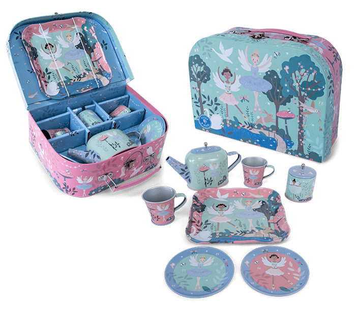 9 Piece Tin Tea Set - Enchanted - I Want That Present