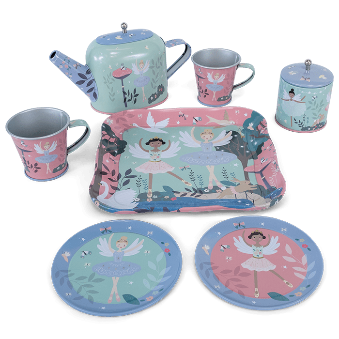 9 Piece Tin Tea Set - Enchanted - I Want That Present