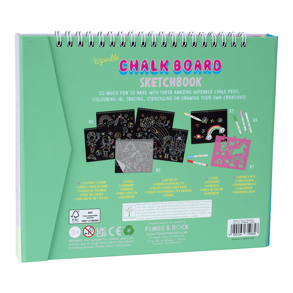 Chalk Board Sketchbook - Rainbow Fairy - I Want That Present