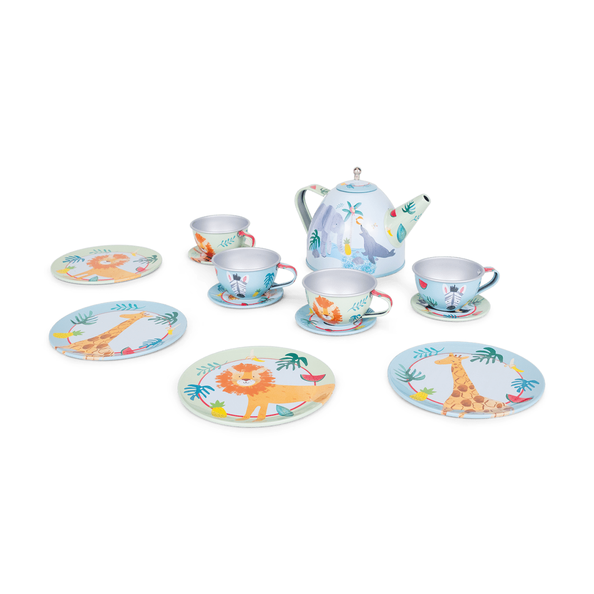 14pc Tin Tea Set - Jungle - I Want That Present