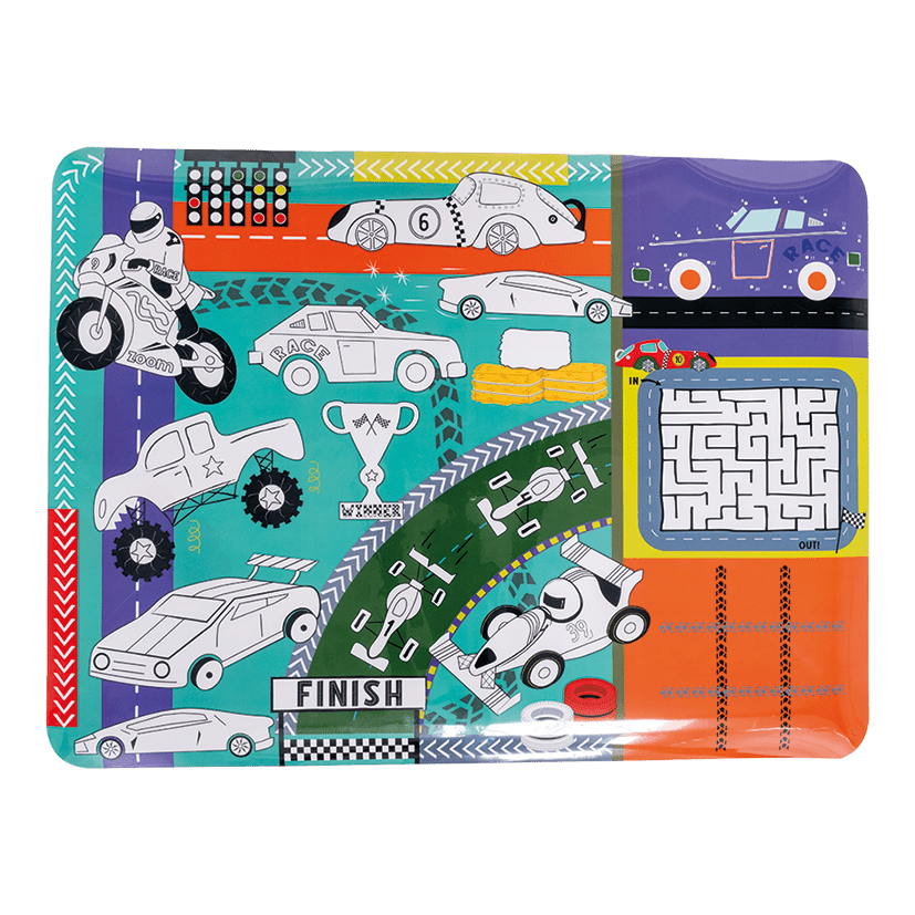 Colouring Fun & Games Mat - Cars - I Want That Present