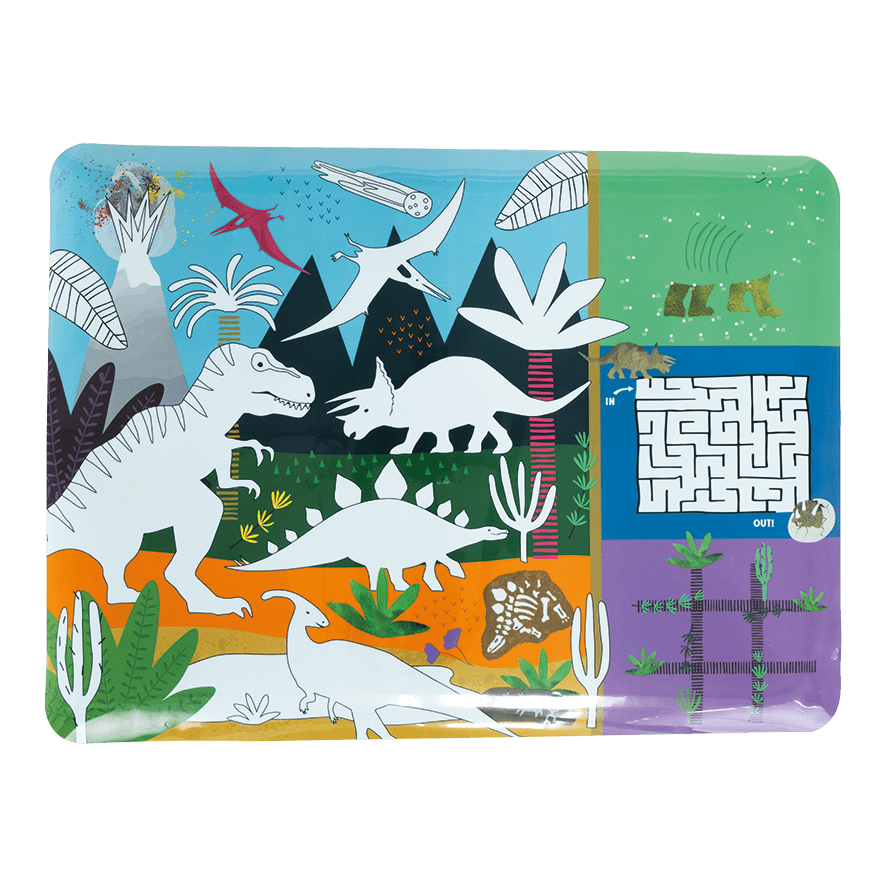 Colouring Fun & Games Mat - Dinosaur - I Want That Present