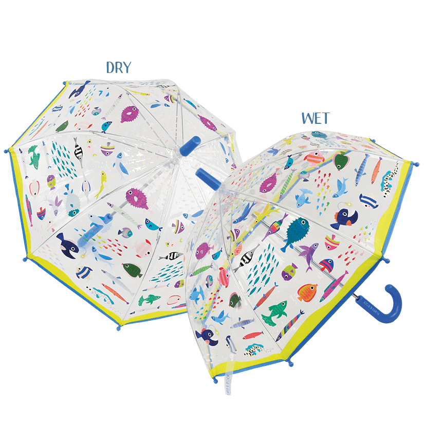 Colour Changing Umbrella - Ocean (Clear) - I Want That Present