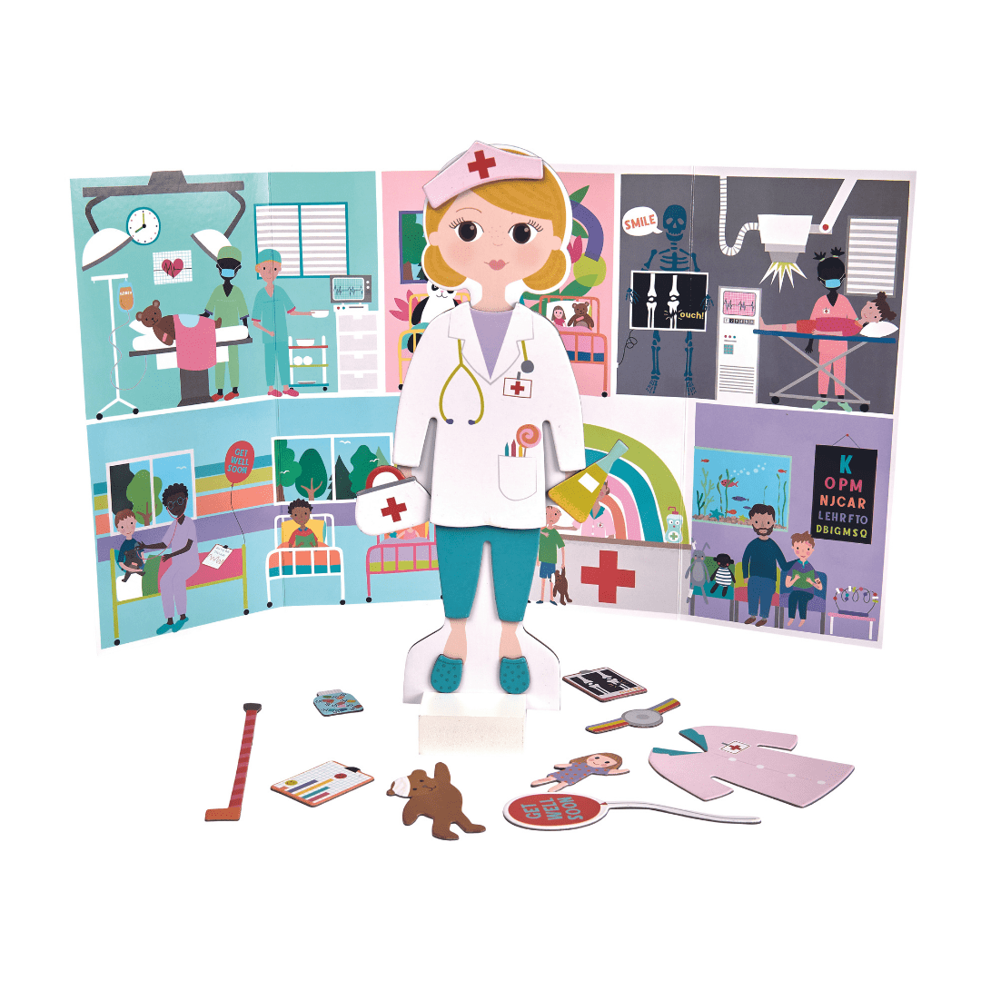 Wooden Magnetic Dress Up Doll - Florence - I Want That Present