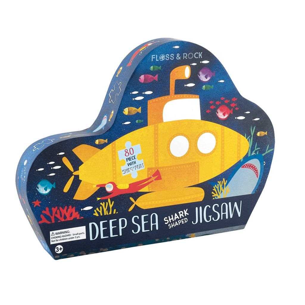 Floss & Rock Deep Sea 80pc Shark" Shaped Jigsaw - I Want That Present