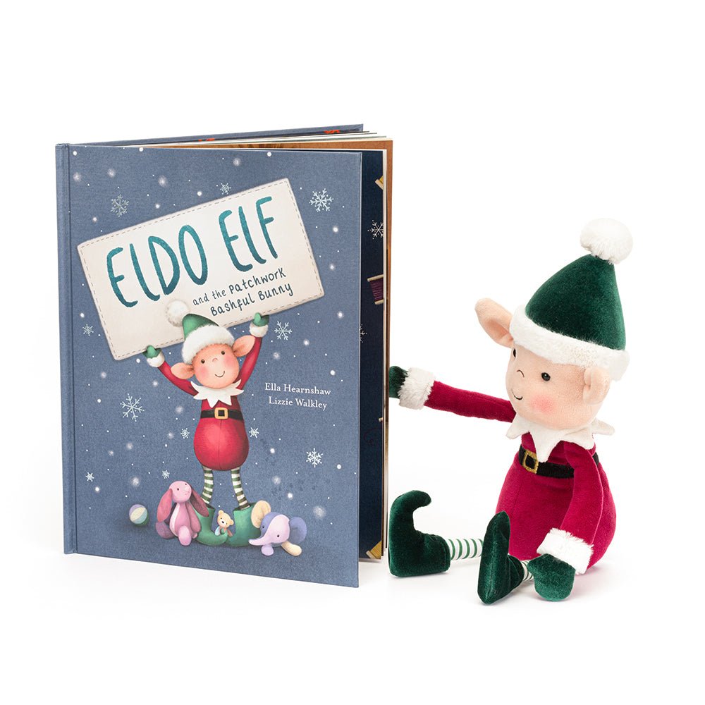 Jellycat Eldo Elf and the Patchwork Bashful Bunny Book - I Want That Present
