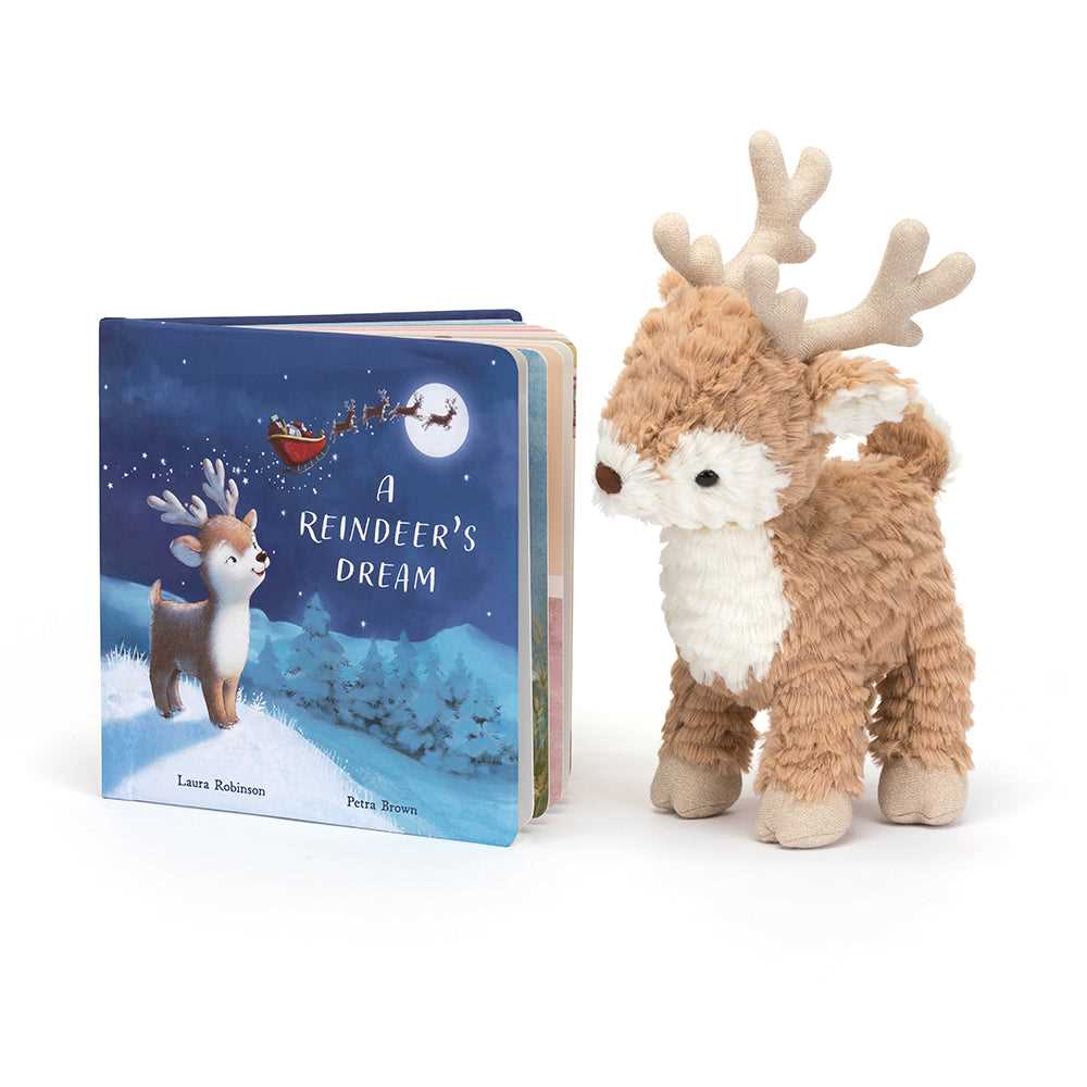 Jellycat A Reindeers Dream Book - I Want That Present