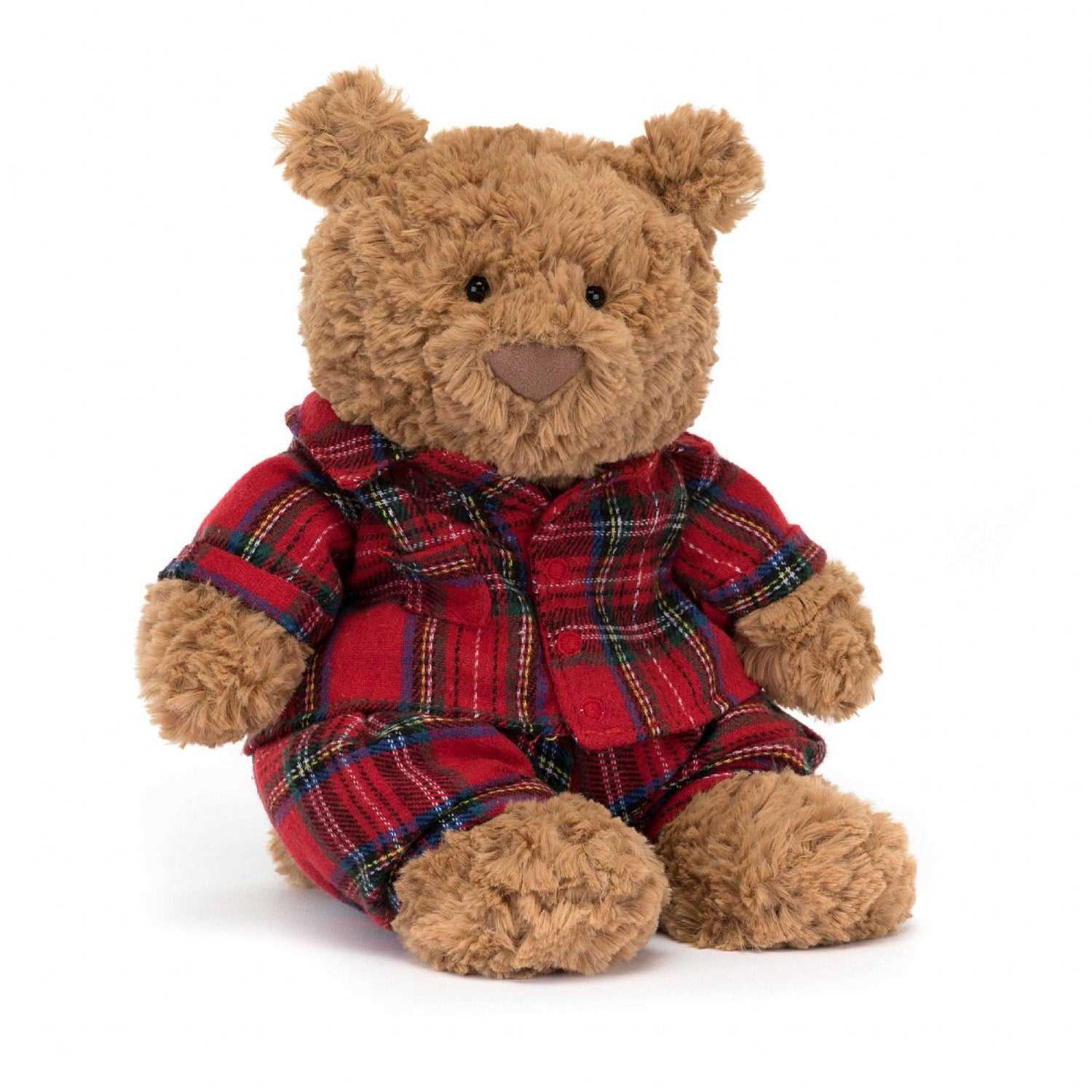 jellycat bartholomew bear in red tartan pjs