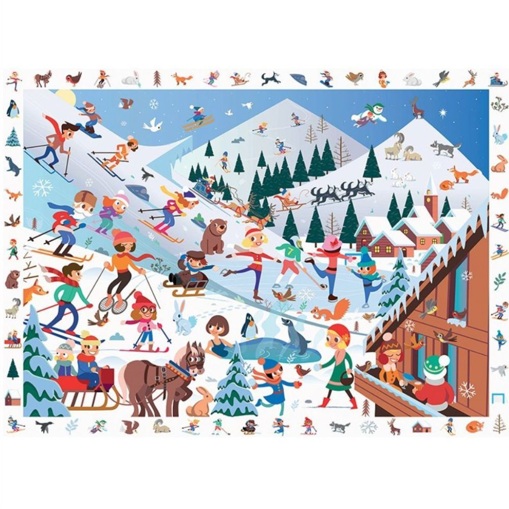 Calypto Jigsaw Puzzle - Search & Find Winter Sports 100 pieces by eeBoo - I Want That Present