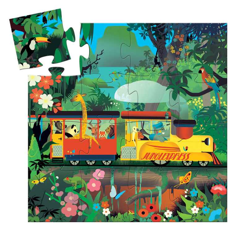 Djeco Silhouette Puzzle - Locomotive (16pc) - I Want That Present