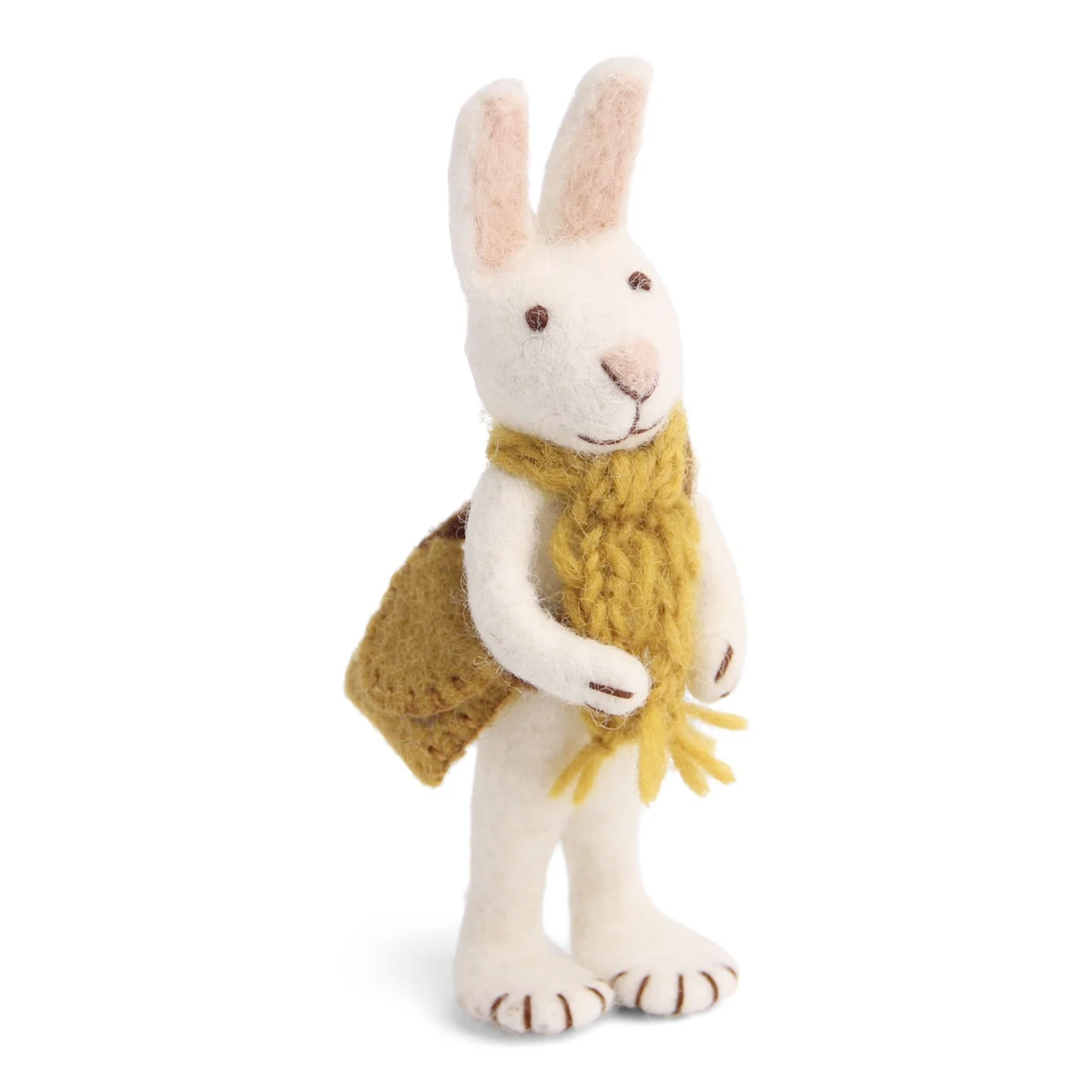 En Gry & Sif White Bunny with Ochre Scarf