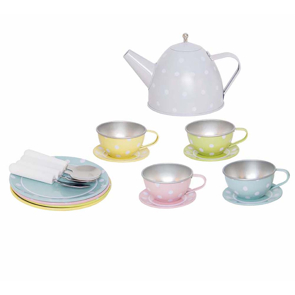 Picnic Basket Tin Tea Set in pastel colours by Jabadabado - I Want That Present