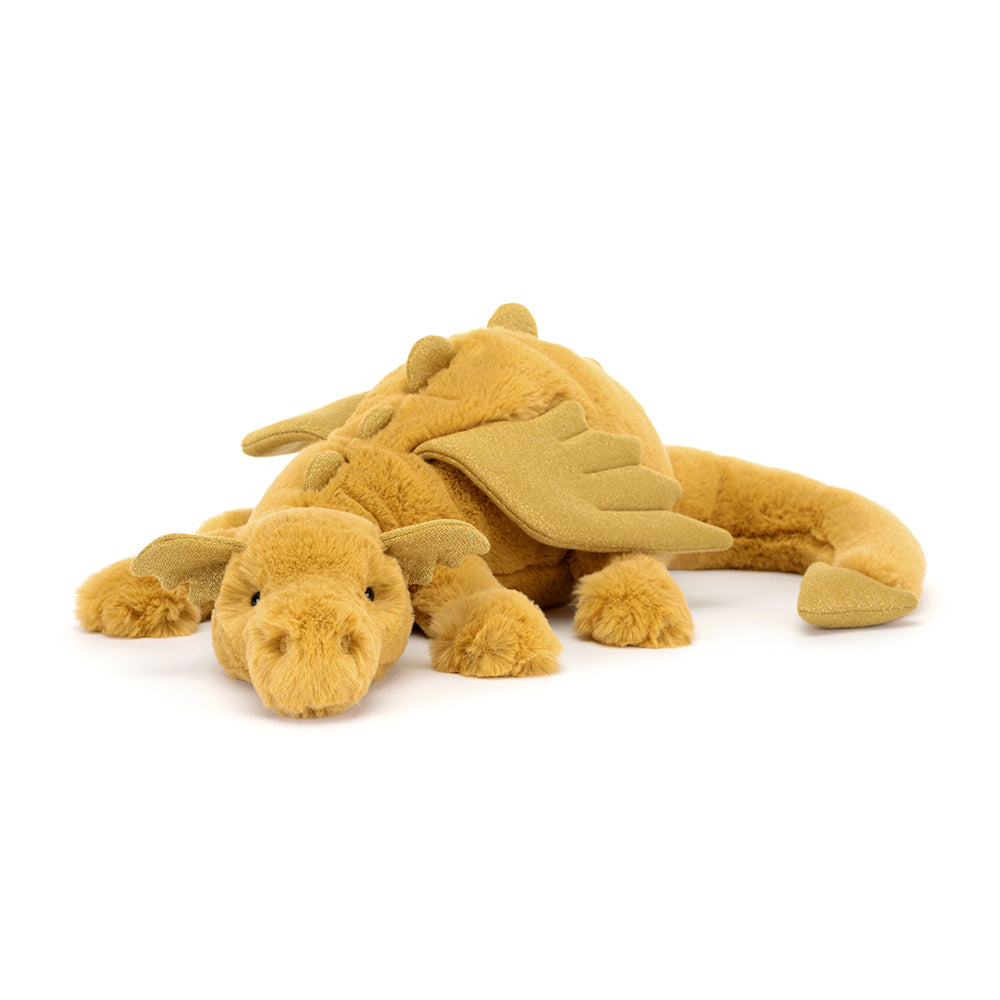 jellycat golden dragon laying down