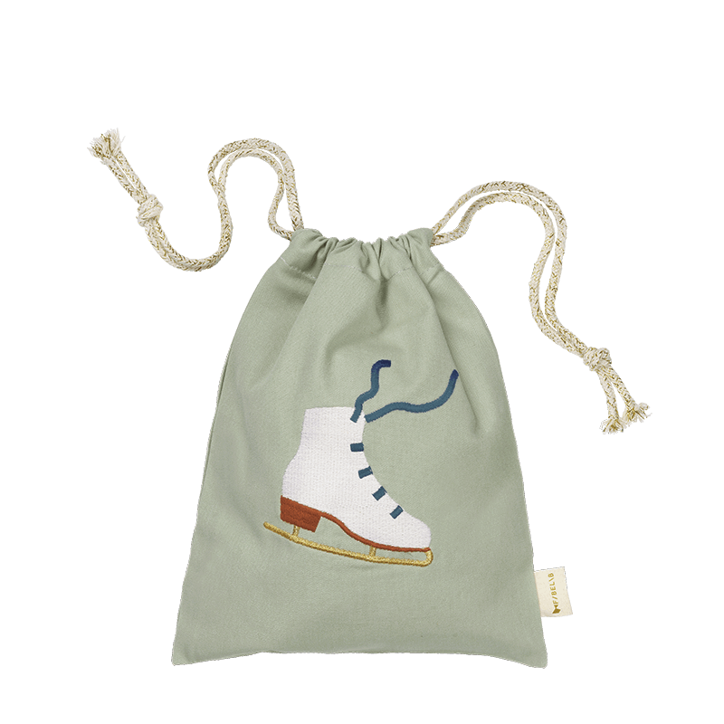 Fabelab Gift Bag - Ice Skate Embroidery - Eucalyptus - I Want That Present