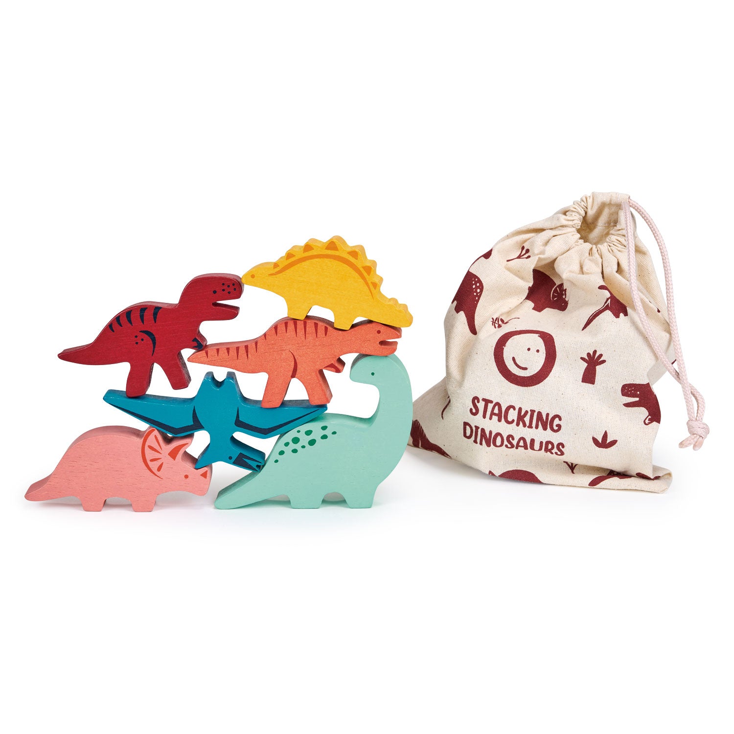 Mentari Wooden Happy Stacking Dinosaurs