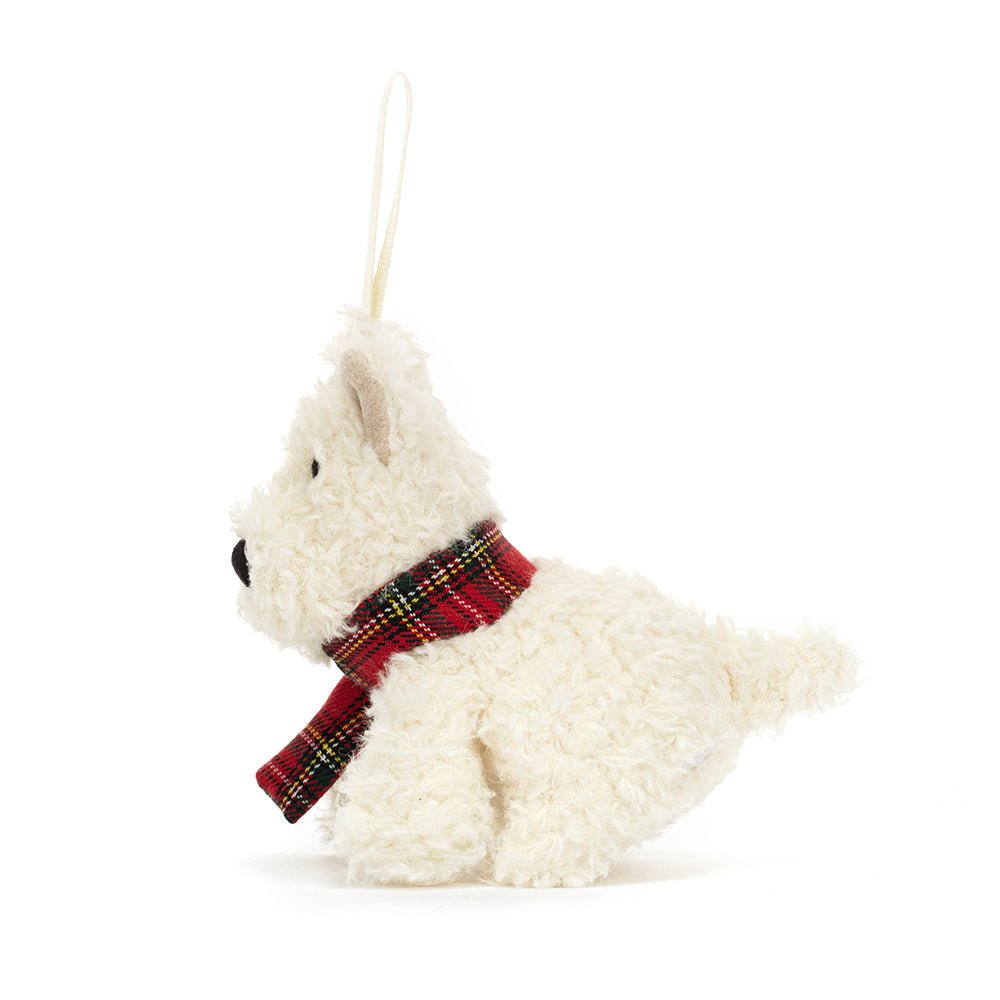 Jellycat Munro Scottie Dog Decoration - I Want That Present