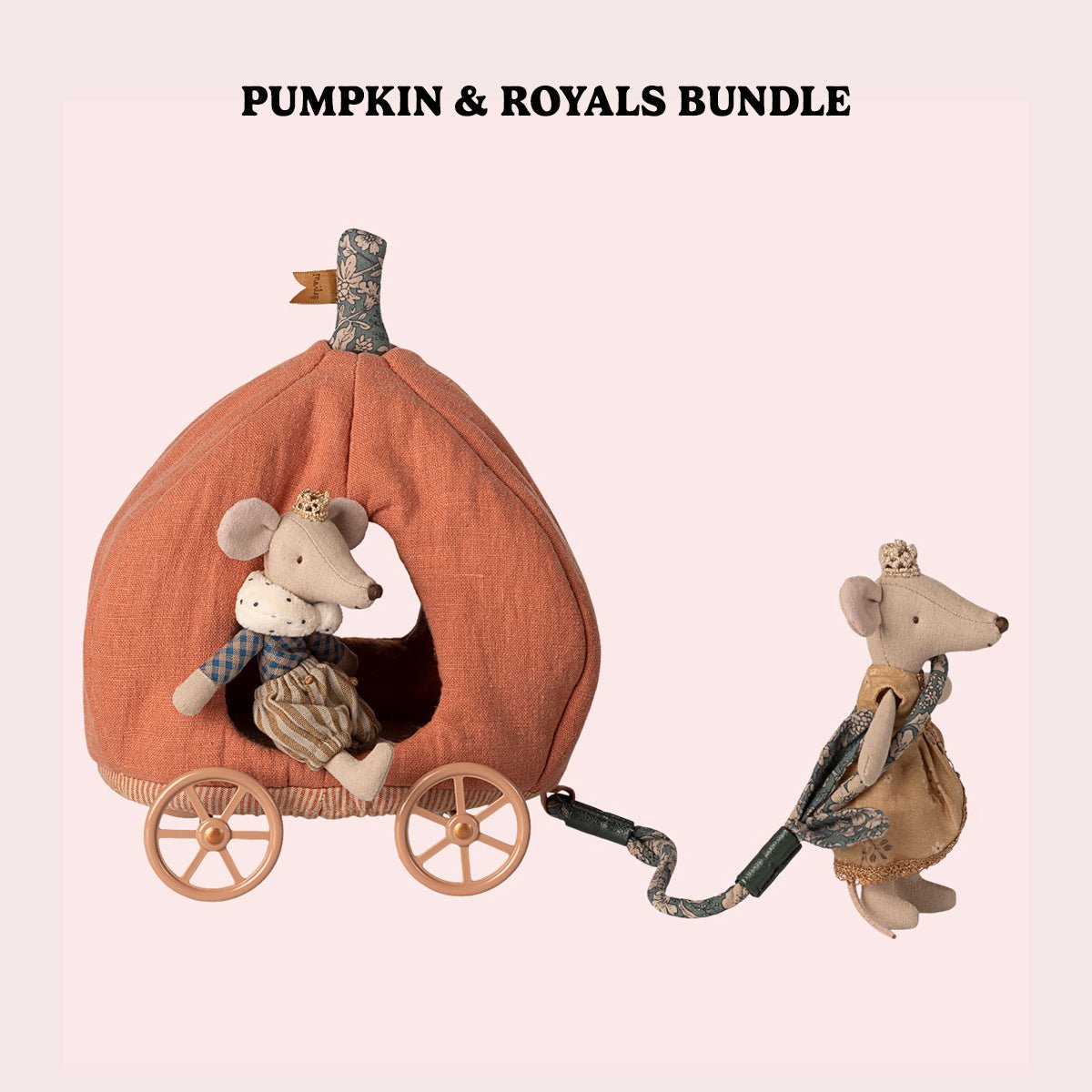 Maileg Pumpkin carriage and Royal Mice Bundle
