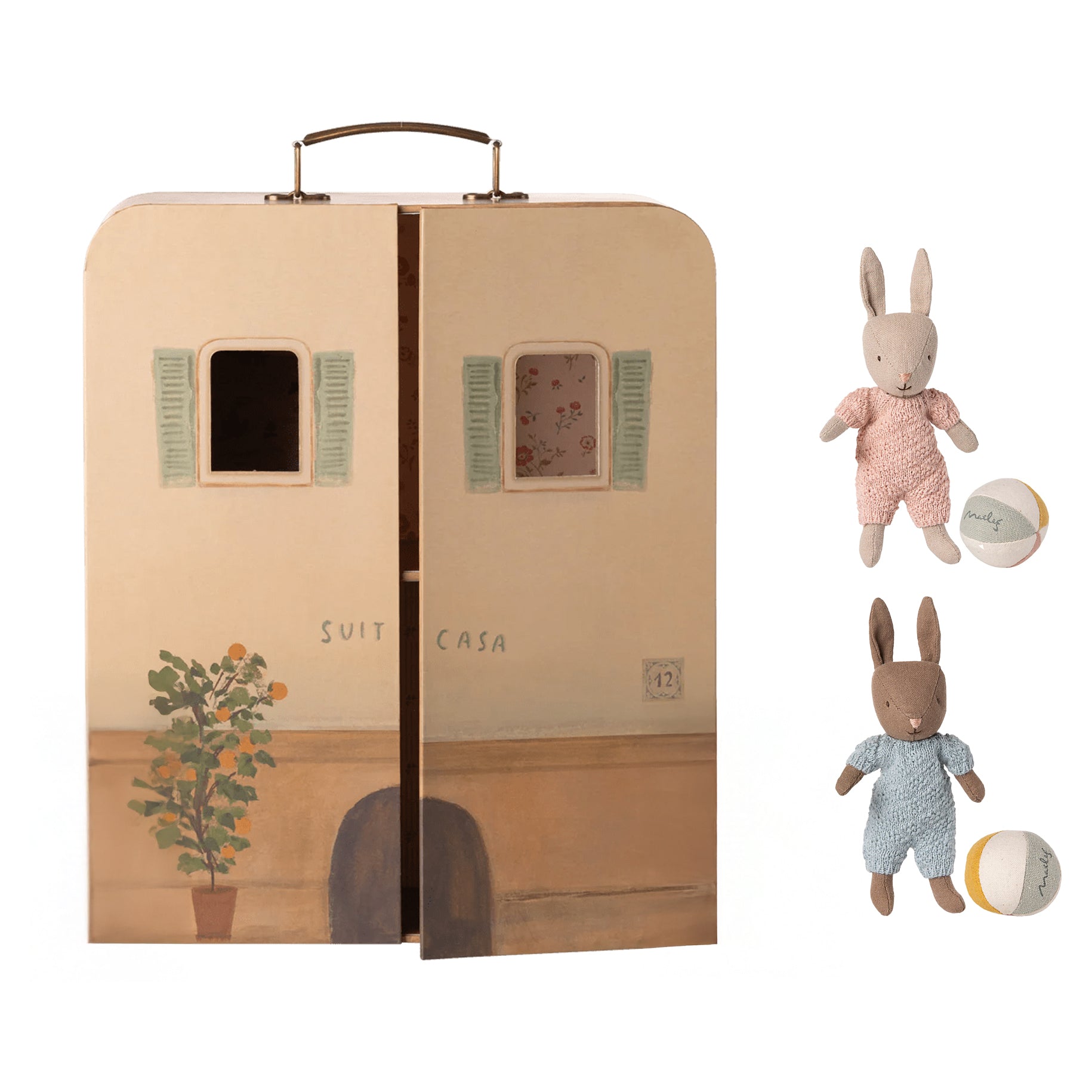 Maileg SuitCasa with 2 Micro Rabbits