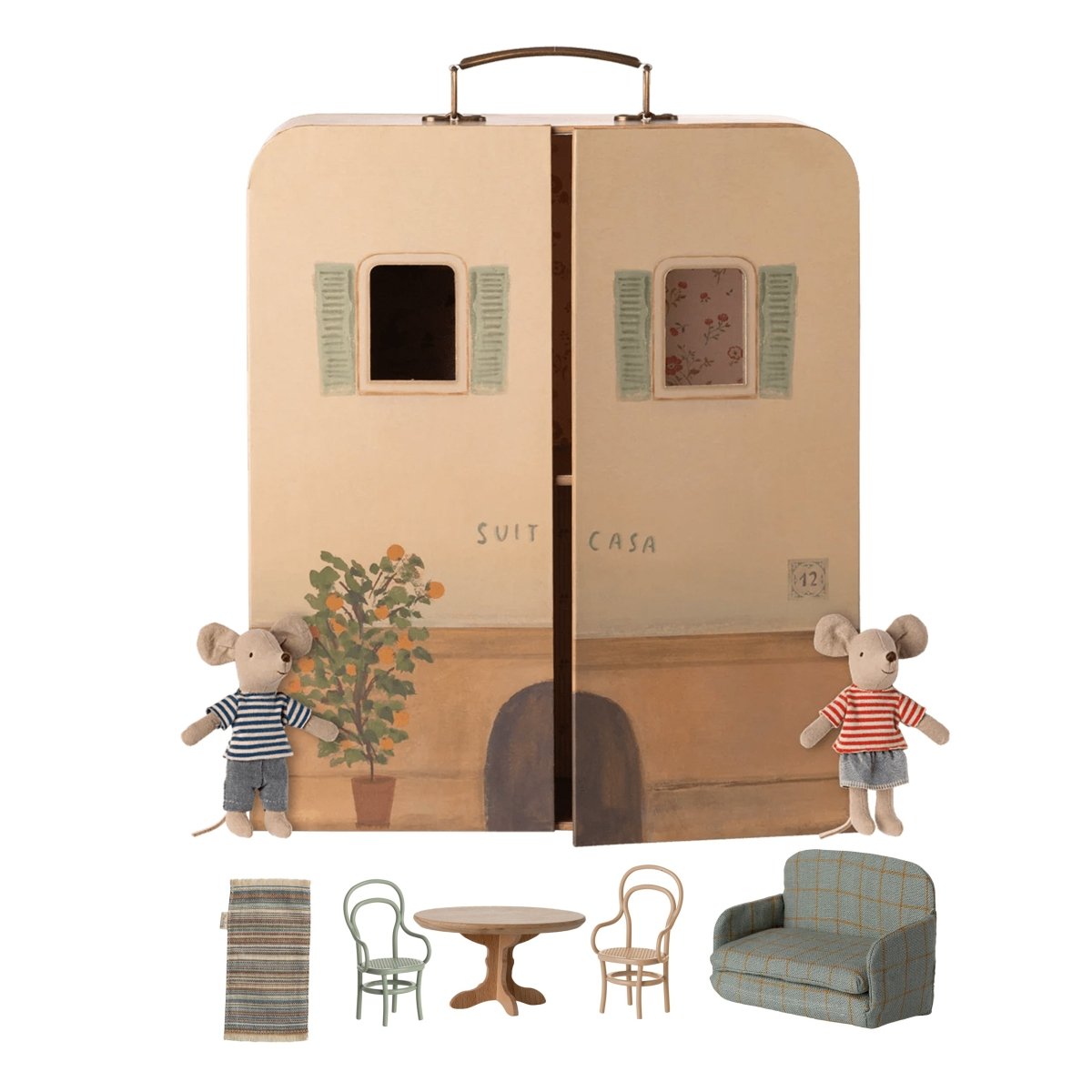 Maileg SuitCasa with Furniture & Mice - I Want That Present