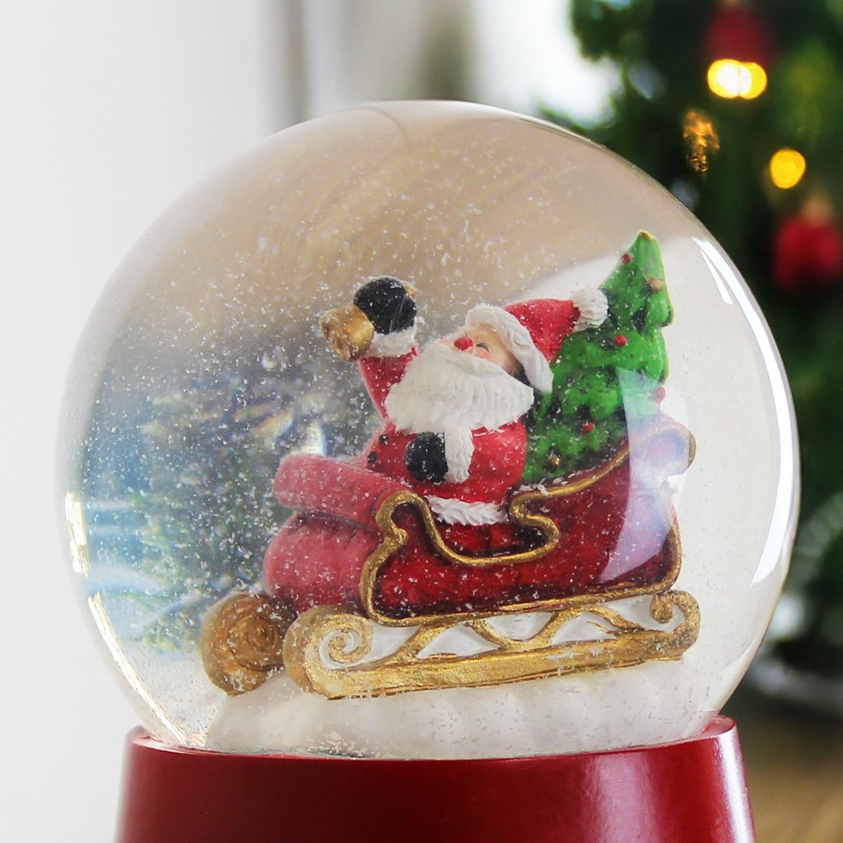 Personalised Musical Santa Snow Globe - I Want That Present