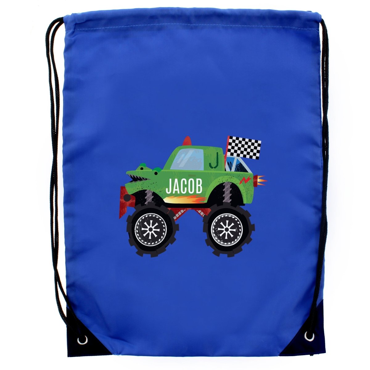 Personalised Monster Truck Blue Kit Bag - I Want That Present