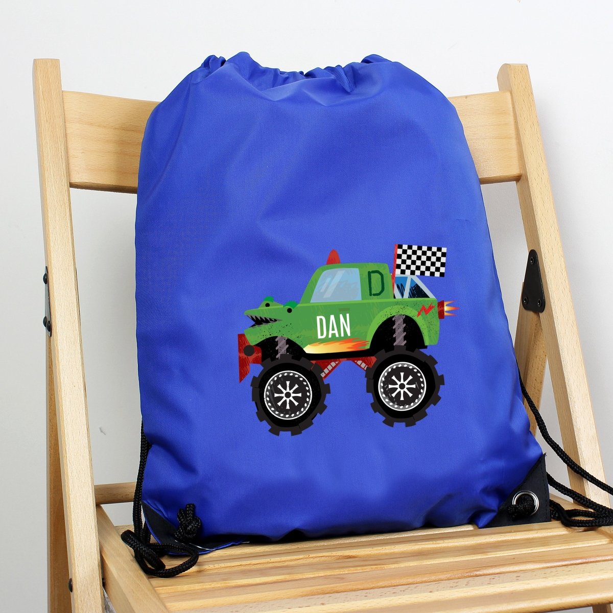 Personalised Monster Truck Blue Kit Bag - I Want That Present