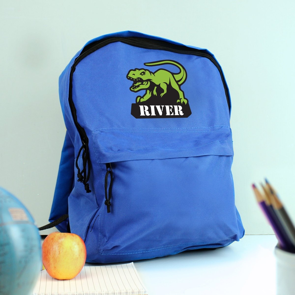 Personalised Dinosaur Blue Backpack - I Want That Present