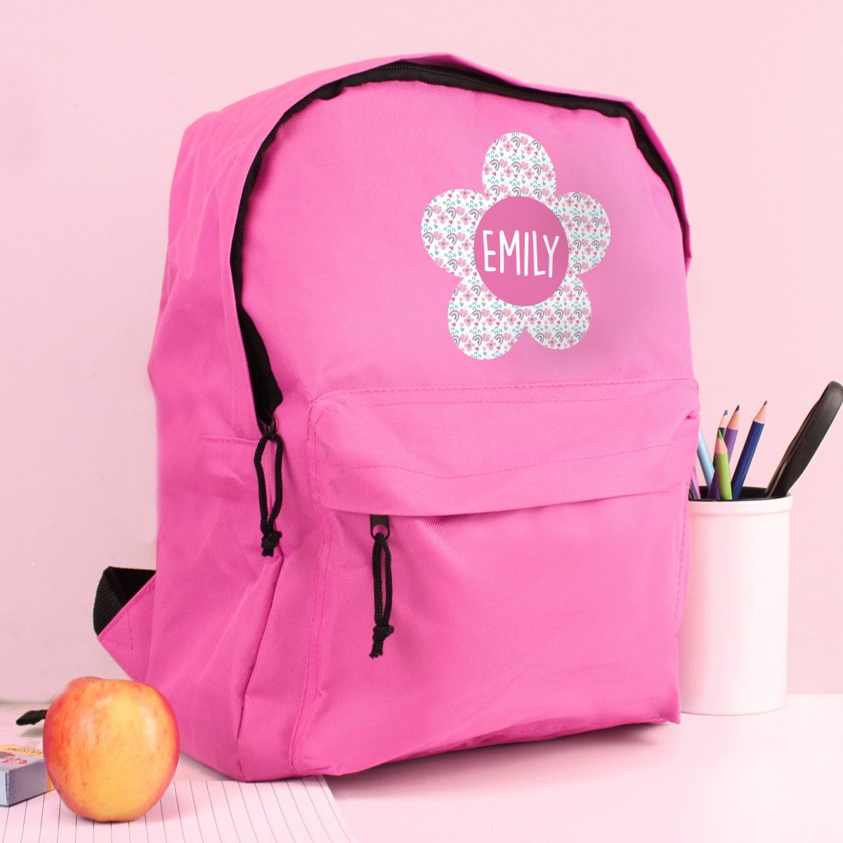 Personalised Flower Pink Backpack - I Want That Present