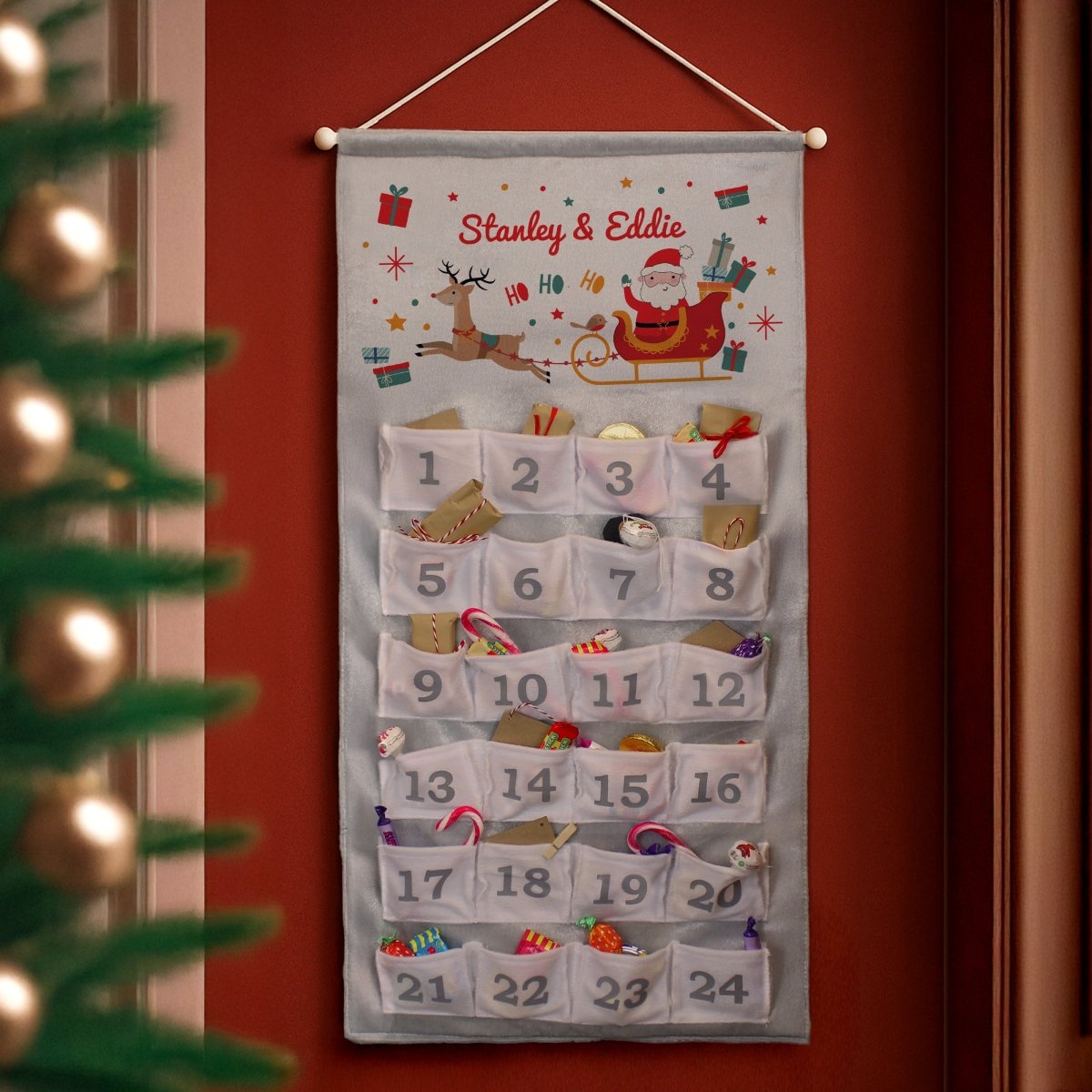 Personalised Santa Sleigh Advent Calendar - I Want That Present