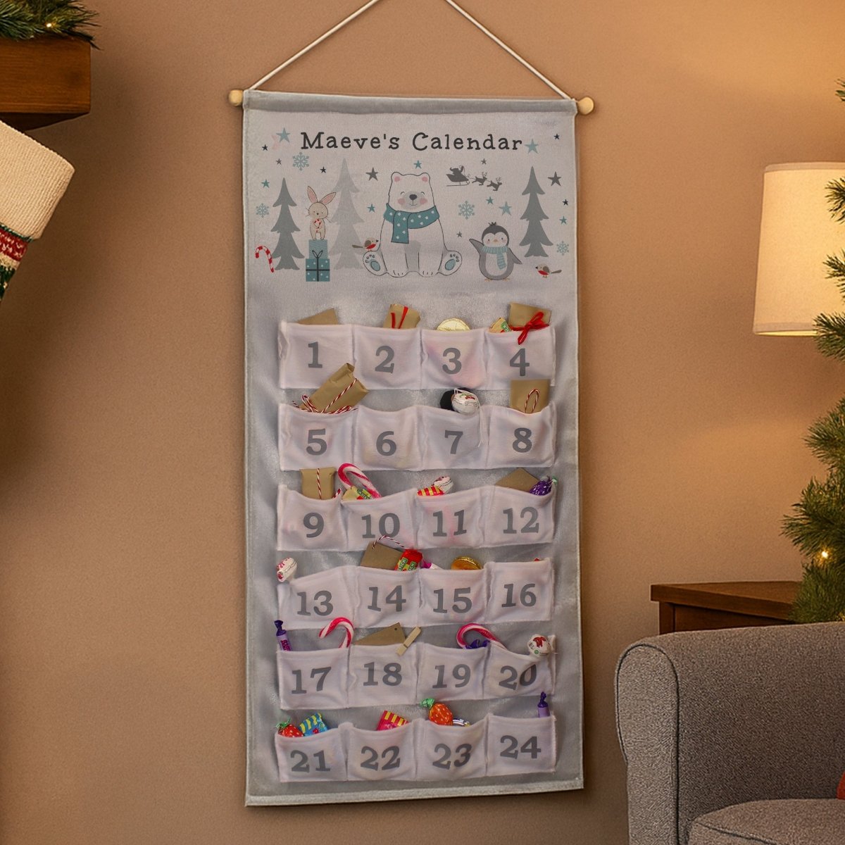 Personalised Polar Bear Advent Calendar - I Want That Present