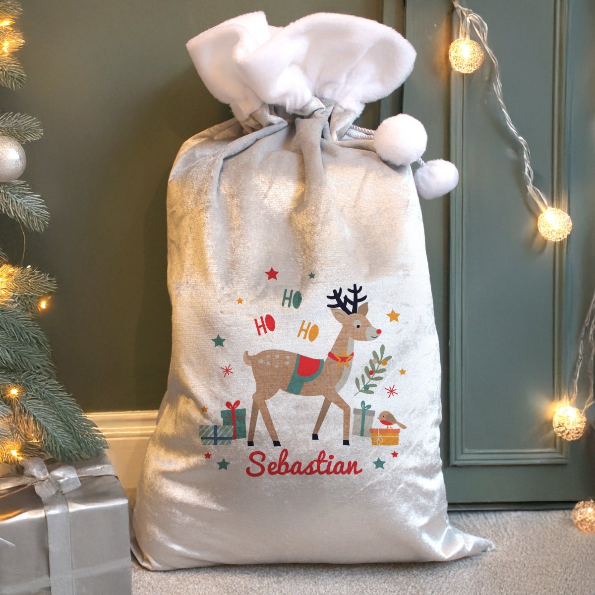 Personalised Reindeer Christmas Sack - I Want That Present
