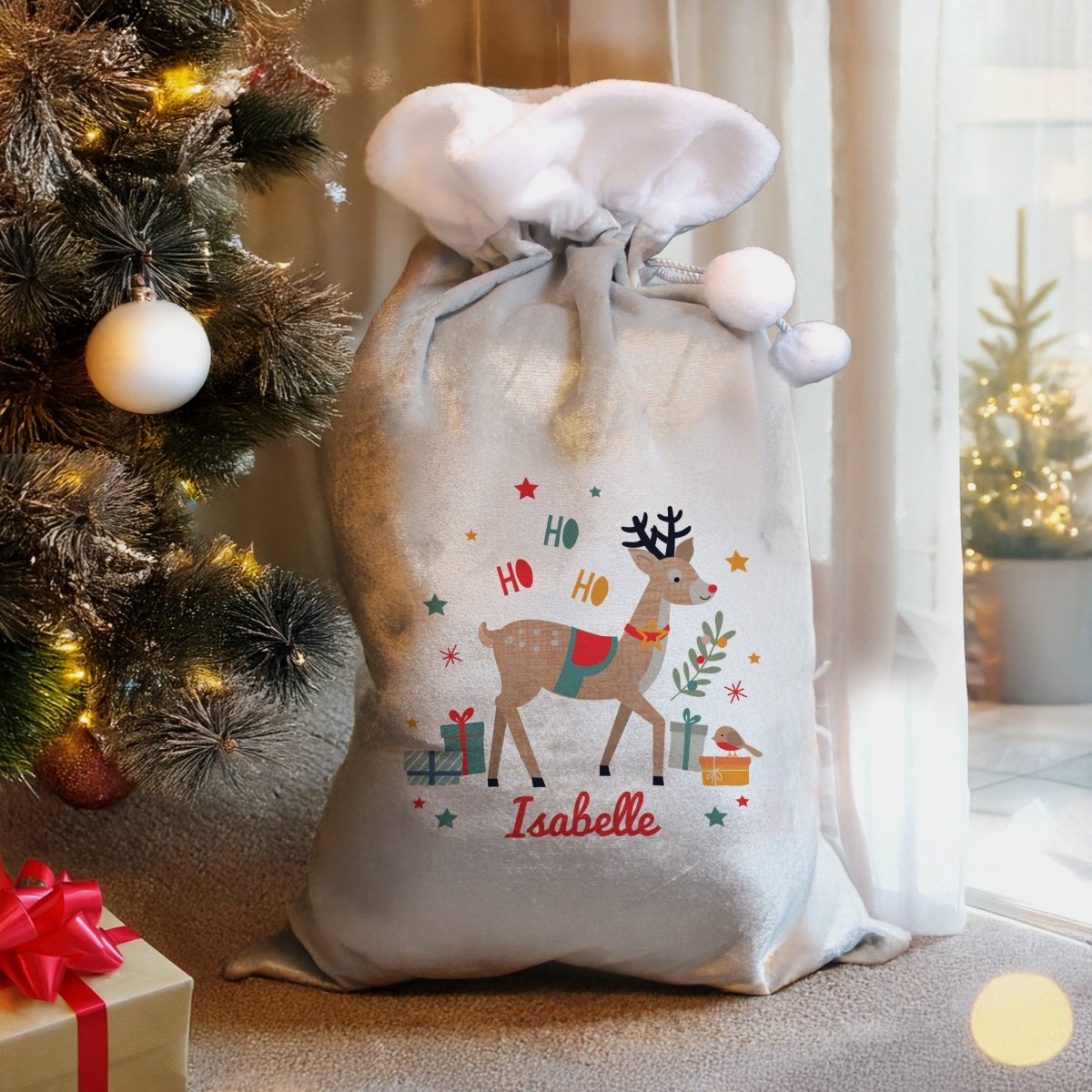 Personalised Reindeer Christmas Sack - I Want That Present