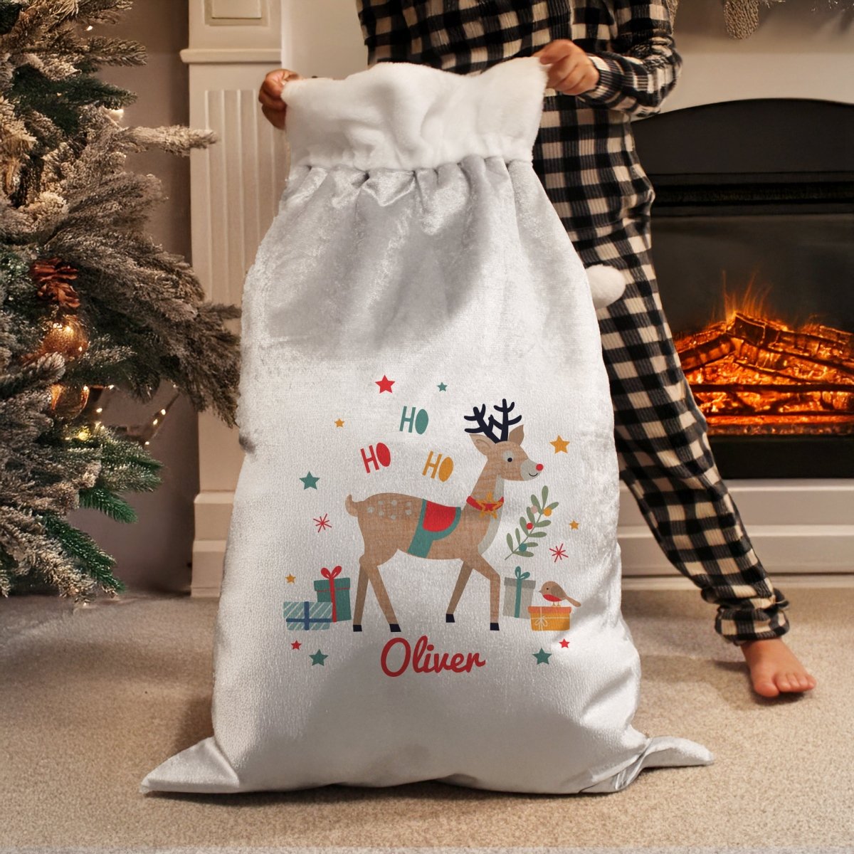 Personalised Reindeer Christmas Sack - I Want That Present