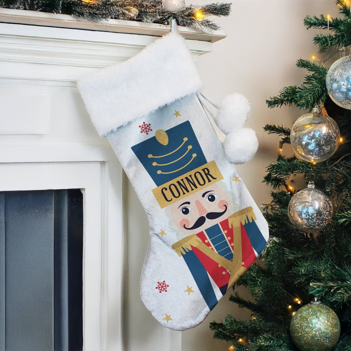 Personalised Nutcracker Christmas Stocking - I Want That Present