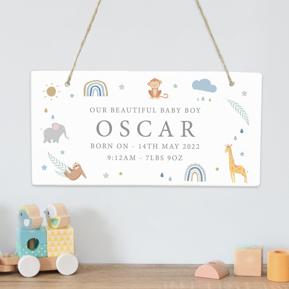 Personalised Safari Animals Wooden Sign - I Want That Present
