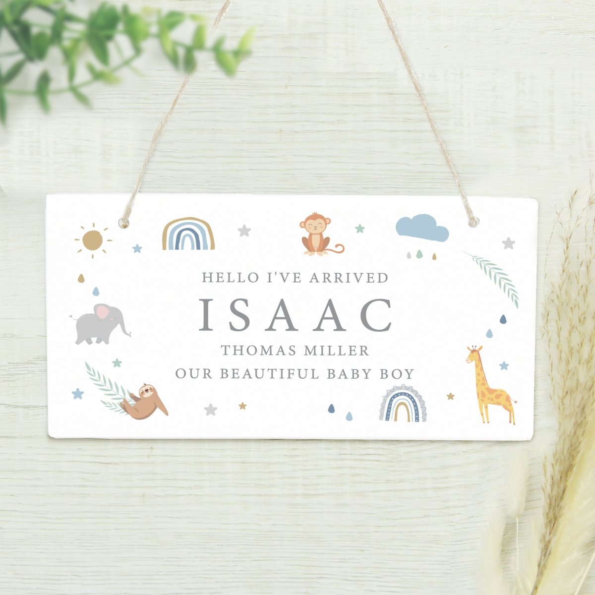 Personalised Safari Animals Wooden Sign - I Want That Present